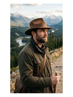 Men’s Brown Felt Fedora Hat With Satin Band Size 8 1/4